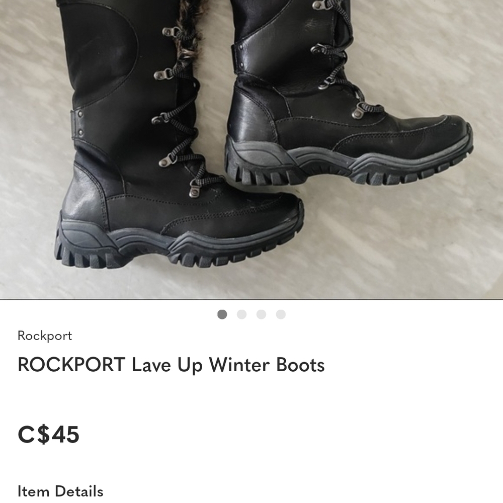 Rockport Black Lace-Up Winter Boots